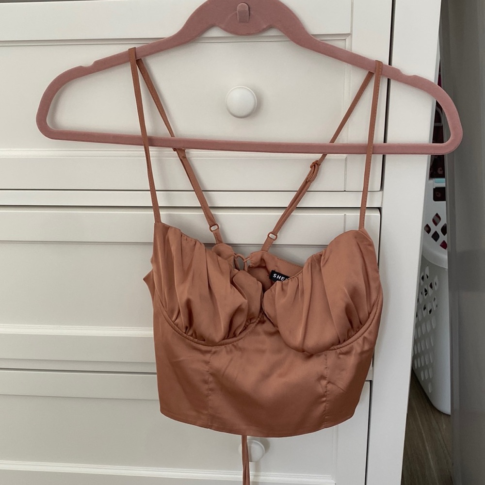 Shein Lace Up Satin Corset